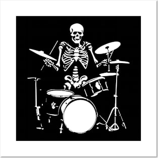 skeleton plays the drums Posters and Art